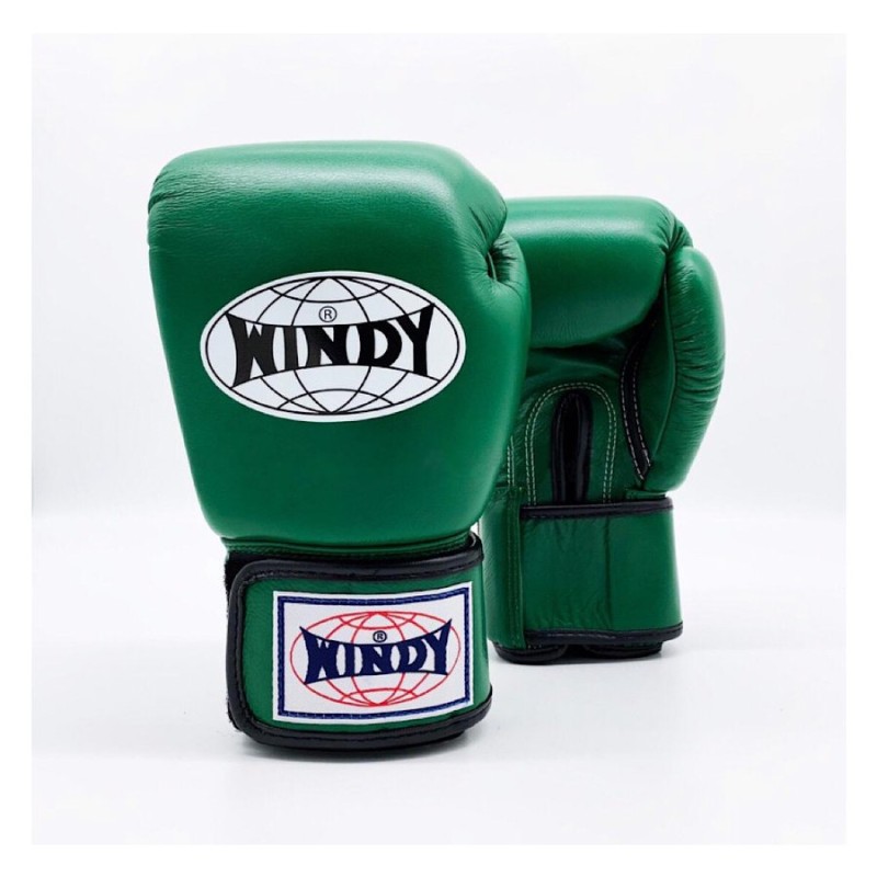 本革製WINDYボクシンググローブ 8oz 緑 キックボクシング - ボクシング
