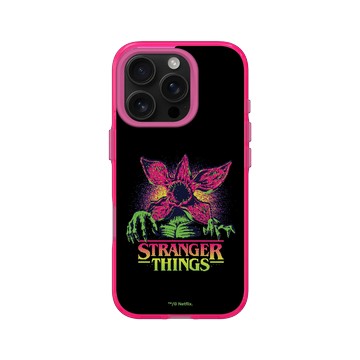 iPhone 16 Pro Clear 粉漾桃 - Stranger Things - 霓虹魔神
