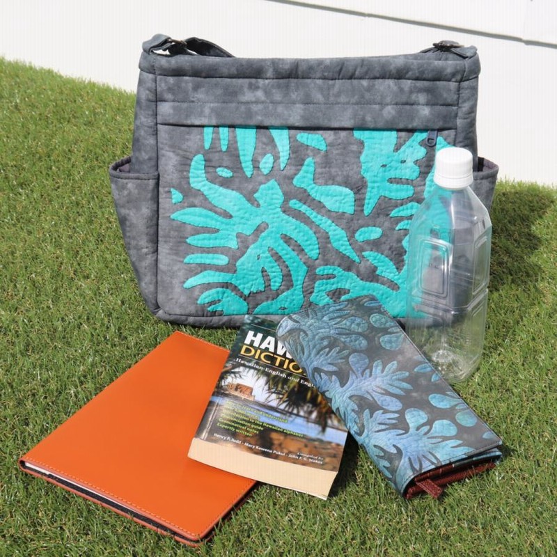 ハワイアンキルト　ショルダーバッグ　　バラ　ブルー ハワイアンキルト ショルダーバッグ バラ ブルー 楽天市場