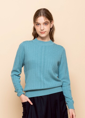 自在格調羊毛拐麻花針織衫