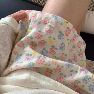 【臺灣出貨】爆款雲朵棉短睡褲女夏季多巴胺鼻孔雞休閒外穿遛彎褲大碼家居褲女