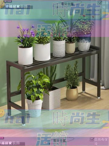 免運 可開發票 鐵藝陽臺花架花盆新款多層置物架條凳帶輪植物花架子客廳落地式