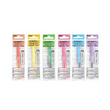 【Pentel 飛龍】按壓式自動螢光筆替芯 6色 12支/盒 SLR3