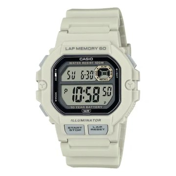 CASIO 卡西歐 電子錶 運動訓練 60圈記憶 膠質錶帶 防水 WS-1400H (WS-1400H-8A)