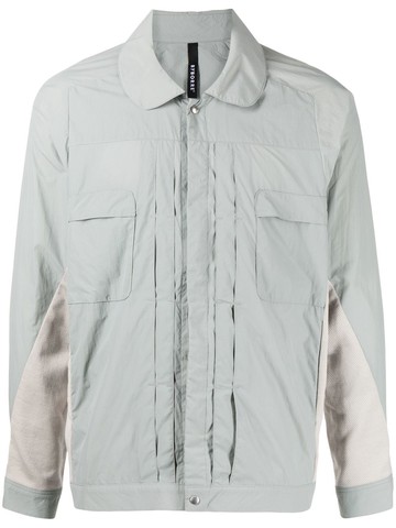BYBORRE - button-down panelled jacket - men - Cotton - XL - Green