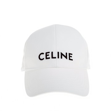 CELINE 新款英文字母 LOGO棉質刺繡字母棒球帽 (白色)
