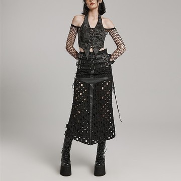 龐克太陽祭司十字架鏤空半裙