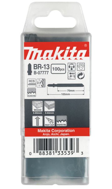 MAKITA 牧田 線鋸片 B-07777 BR-13 100片 高碳鋼 木材 刨花板 日本製