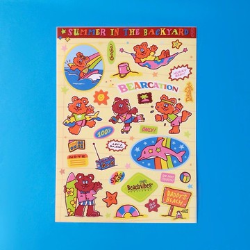 DADDY | Bearcation 貼紙 A5 款式：超可愛的 bearcation 圖案
