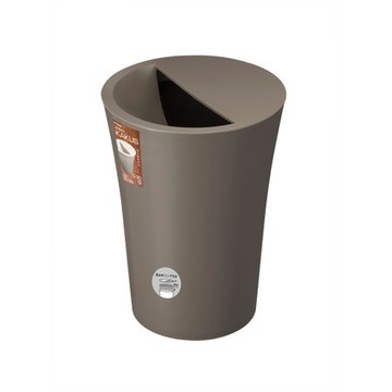 【日本TONBO】UNEED系列圓形半開垃圾桶7.3L棕色