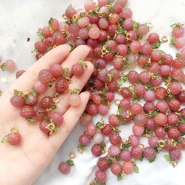 天然鹽源瑪瑙荔枝diy小滴流提溜配飾配件 手鏈水果可愛荔枝小掛飾