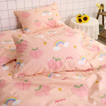 甜桃ins風小清新可愛少女心純棉枕套單件只一對裝48x74 40x60學生