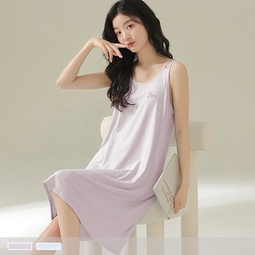 背心睡裙【莫代爾】清晨時光 雙肩帶連身無袖睡衣 居家服 11760