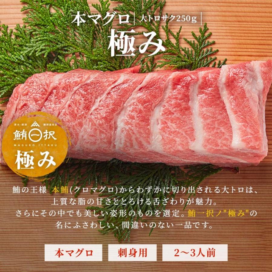 マグロ 刺身 本マグロ 大トロ 柵 サク 極み 250g 2~3人前相当 刺身用 お取り寄せ 冷凍鮪 本鮪