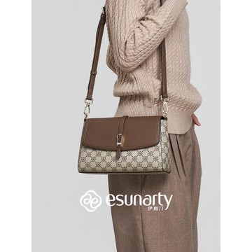 ESUNARTY斜挎包女2025新款印花媽媽款腋下包包女高級感休閑單肩包