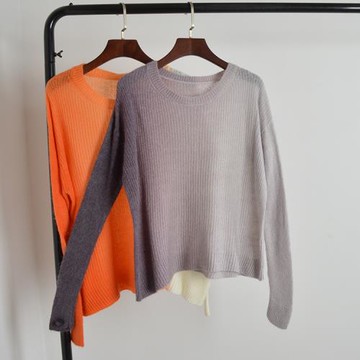 優質馬海毛薄款毛衣慵懶風寬松罩衫上衣女春秋新款漸染色針織衫