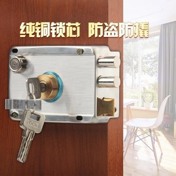 ✨新品低價/免運✨外裝門鎖老式門鎖木門鐵門鎖老式門鎖大門不銹鋼外裝鎖防盜門鎖芯 NUPD