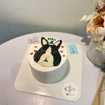 我的兔子 動物繪圖 客製化蛋糕 紀念日 鑠甜點 生日蛋糕 4吋蛋糕
