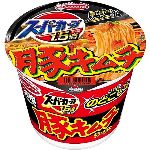 エースコック スーパーカップ1.5倍 新・豚キムチラーメン 107g×12個