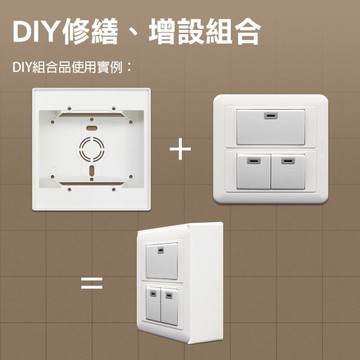 【朝日電工】 TL-23S+B 雅白雙聯大型夜光三開關明盒組