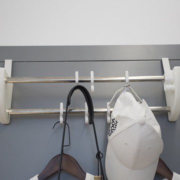 家用門背式雙排掛衣架浴室門后免釘衣帽架掛鉤強力壁掛排鉤掛衣鉤1入