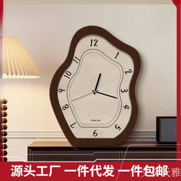 中古風桌面時鐘復古創意座鐘新款玄關鐘表掛墻客廳玄關擺件鐘