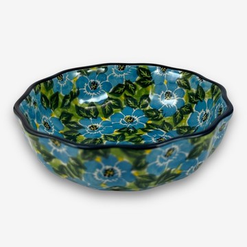 波蘭手繪手工陶-波浪碗 12cm 富貴藍系列 設計師款