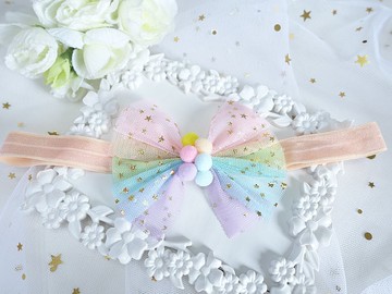 七彩漸變網紗 嬰兒寶寶頭帶 髮帶  Baby Headband