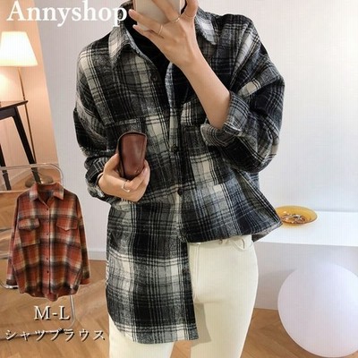 発生代引き不可 チェックシャツ 韓国風 レディース 長袖 チェック柄 在庫有り即納可能 ファッション レディースファッション Www Writeawriting Com