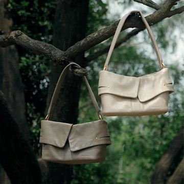 DREA BASAA半山翻領包大號斜挎包真皮單肩腋下包通勤大容量手提包