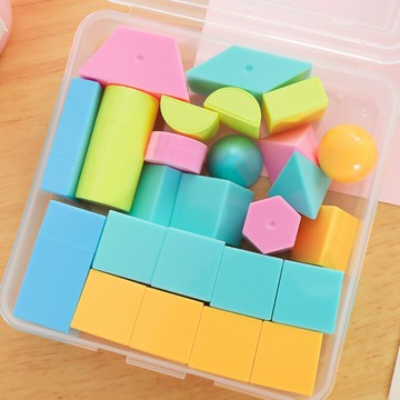 小正方體長方體立體幾何形體模型組合套裝塑料積木數學教具一二年級小學生學具學習用品圓柱體錐體立方幾何體
