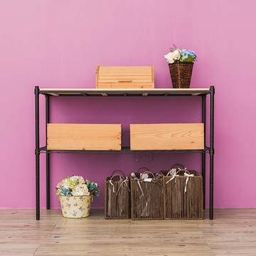 dayneeds 松木 120x45x90cm二層收納架 多款可選 實木層架/展示架/置物架