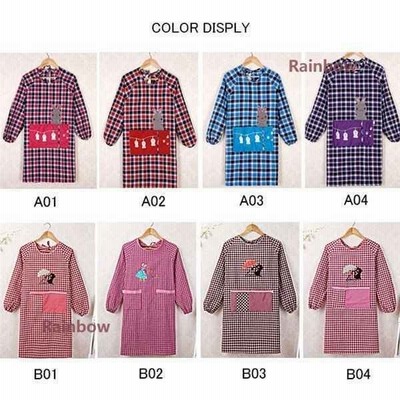 エプロン割烹着かっぽう着おしゃれワークエプロンレディース女性業務用スモック保育士飲食店ワンピースかわいい 通販 Lineポイント最大get Lineショッピング