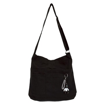 Roji 簡約帆布斜背包  黑色  39 x 34 x 7cm