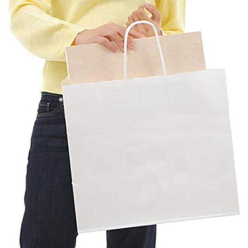 井上紙業 紙袋 手提げ マチ広 白 無地 大 てさげ袋 業務用 ペーパーバッグ A4 手提げ紙袋 バッグ