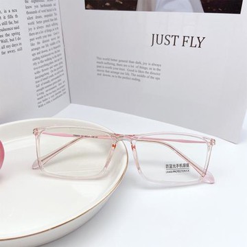 大框方形TR90平光鏡輕巧防藍光學生護目鏡畫漆腳絲 可配近視