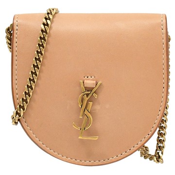 YSL 657818 Le K Baby Satchel 復古迷你馬鞍鏈帶零錢包.駝