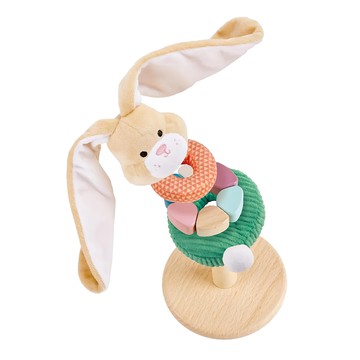 Hape 趣味小兔子堆塔 訓練手眼協調 安全無毒  1個  趣味小兔子 多色