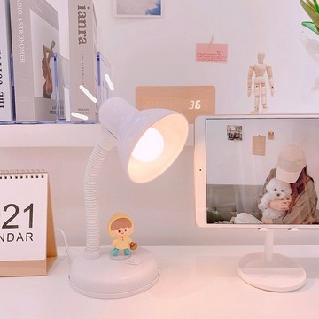 ins風折疊臺燈長臂節能夜燈 可愛小巧學生寢室書桌護眼鐵藝床頭燈