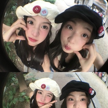 「小確幸 新品首賣」韓版貝雷帽女 畫家帽 報童帽 大頭圍顯臉小帽子 八角帽 帽子 復古日系棉麻彩色毛氈鈕釦雲朵女