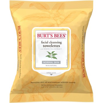 Burt's Bees Facial Cleansing Towelettes with White Tea Extract 30 Towelettes