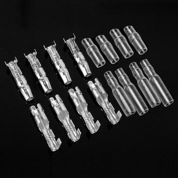 4.0子彈頭公母接插件端子帶護套 汽車電線對接頭冷壓插拔接線端子