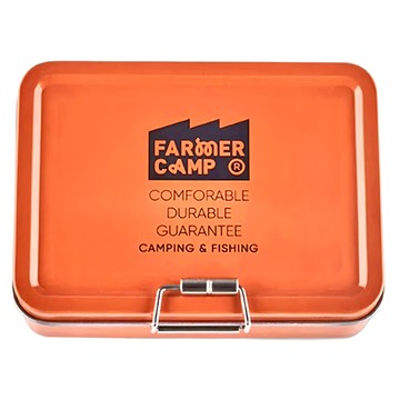 FARMERCAMP 釣魚小鐵盒  橘色  128 x 96 x 43mm  1個
