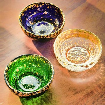 日本進口東洋佐佐木金箔品茗杯創意玻璃日式小茶盞家用簡約主人杯