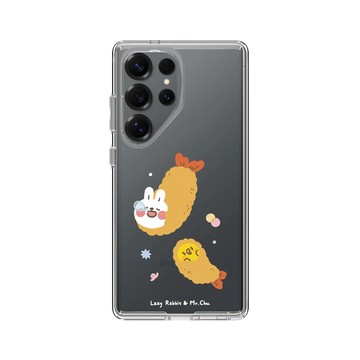 Galaxy S25 Ultra Clear 透明 - 懶散兔與啾先生 Lazy Rabbit and Mr.Chu - 炸蝦
