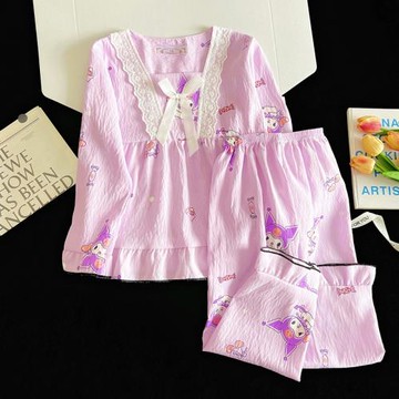 女童睡衣酷洛米春秋長袖小女孩子可愛超萌卡通寶寶兒童家居服套裝