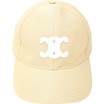 CELINE 賽琳 TRIOMPHE 凱旋門刺繡標誌水洗棉質棒球帽(夏威夷果黃)