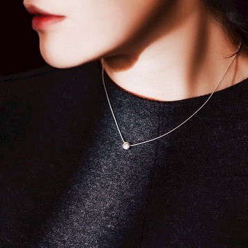 Meteor - 迷途之星系列 隕石純銀鎖骨鏈-銀白