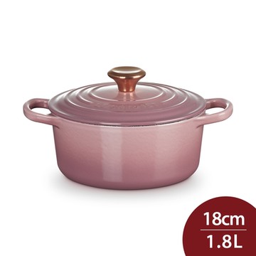 Le Creuset 典藏圓形鑄鐵鍋 18cm 1.8L 錦葵紫 銅頭 法國製 湯鍋 燉鍋 (電磁爐 IH爐可用)