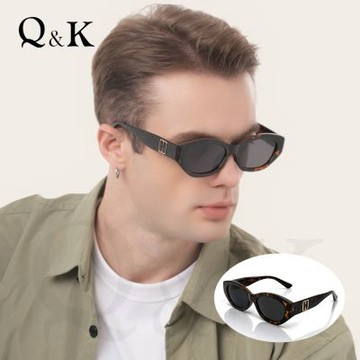 【Q&K】魅影貓眼偏光墨鏡｜琥珀豹｜TR90輕量彈性鏡架｜抗UV400・防眩光｜高級俐落時髦百搭